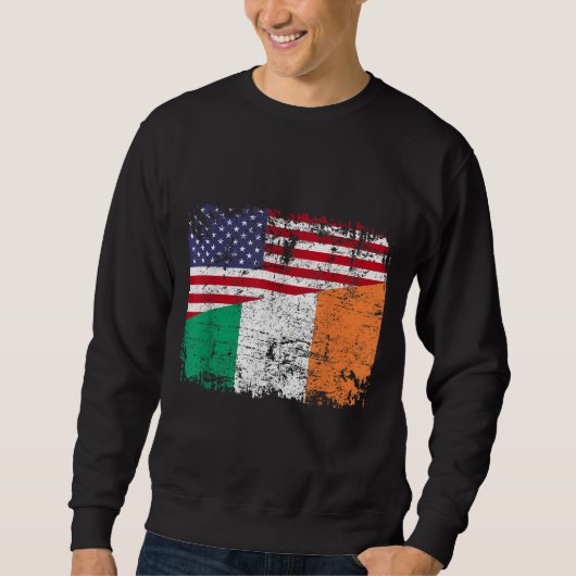 IRISH ROOTS Half Amerikaanse vlag IERLAND Trui (Voorkant)