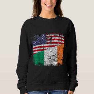 IRISH ROOTS Half Amerikaanse vlag IERLAND Trui