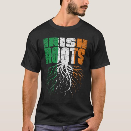 Irish Roots Ireland Heritage Flag T-shirt (Voorkant)