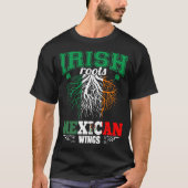 Irish Roots Mexican Wings St Patricks Day T-shirt (Voorkant)