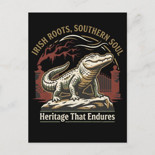 Irish Roots Southern Soul Alligator Briefkaart (Voorkant)