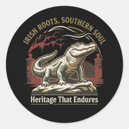 Irish Roots Southern Soul Alligator Ronde Sticker