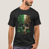 Irish Roots With Irish Flag Skull T-shirt (Voorkant)