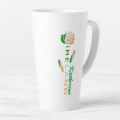 Irish Rose Vlag Gepersonaliseerde naam  Latte Mok (Rechterhoek)