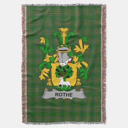 Irish Rothe Coat of Arms Family Crest Ireland Deken (Voorkant Verticaal)