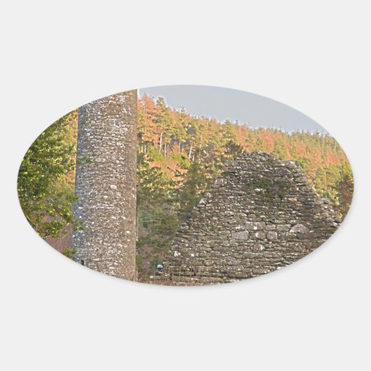 Irish Round Towers ouder dan 1.000 jaar Ovale Sticker (Voorkant)