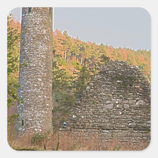 Irish Round Towers ouder dan 1.000 jaar Vierkante Sticker (Voorkant)