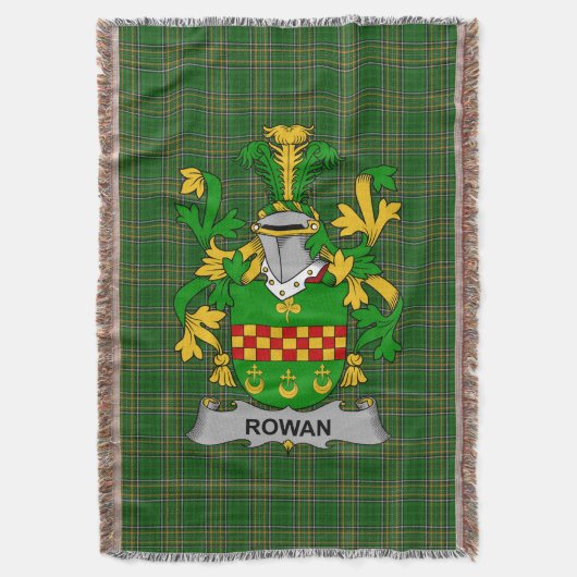 Irish Rowan Coat of Arms Family Crest Ireland Deken (Voorkant Verticaal)
