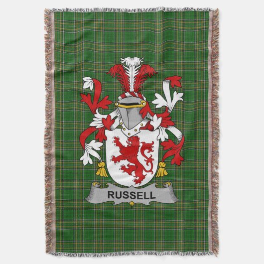 Irish Russell Wapen Family Crest Ierland Deken (Voorkant Verticaal)