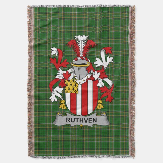 Irish Ruthven Coat of Arms Family Crest Ireland Deken (Voorkant Verticaal)