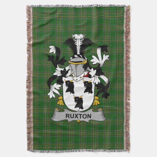 Irish Ruxton Coat of Arms Family Crest Ireland Deken (Voorkant Verticaal)