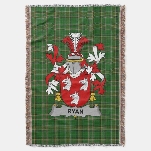 Irish Ryan of O_Mulrian wapenschild familie Crest Deken (Voorkant Verticaal)