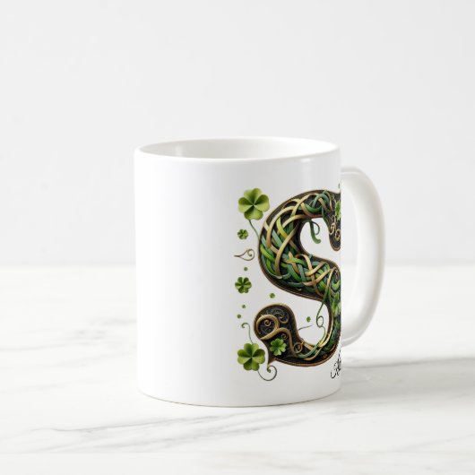Irish S Monogram Coffee Mug Koffiemok (Voorkant rechts)
