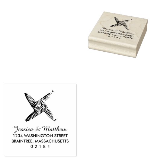 Irish Saint Brigding Cross Wedding Rubberstempel (Gestempeld)