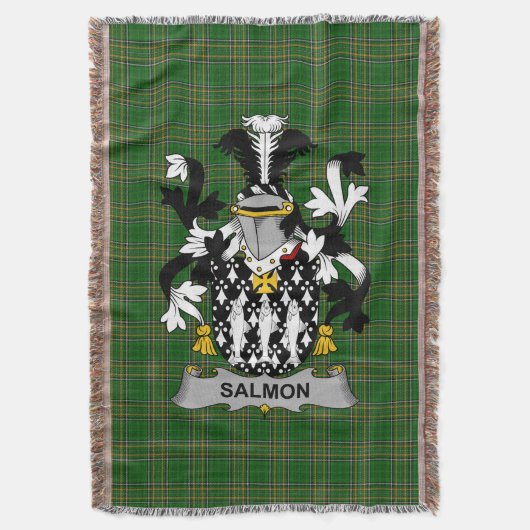 Irish Salmon Coat of Arms Family Crest Ireland Deken (Voorkant Verticaal)