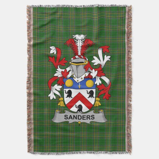 Irish Sanders Coat of Arms Family Crest Ireland Deken (Voorkant Verticaal)