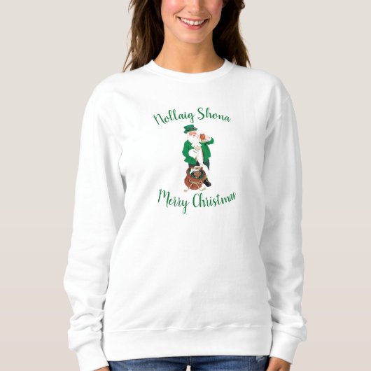 Irish Santa Claus Merry kerstshirt Trui (Voorkant)