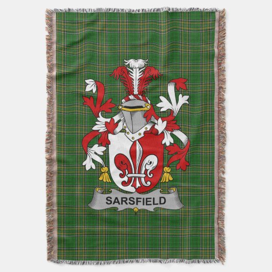 Irish Sarsfield Wapen Family Crest Ierland Deken (Voorkant Verticaal)
