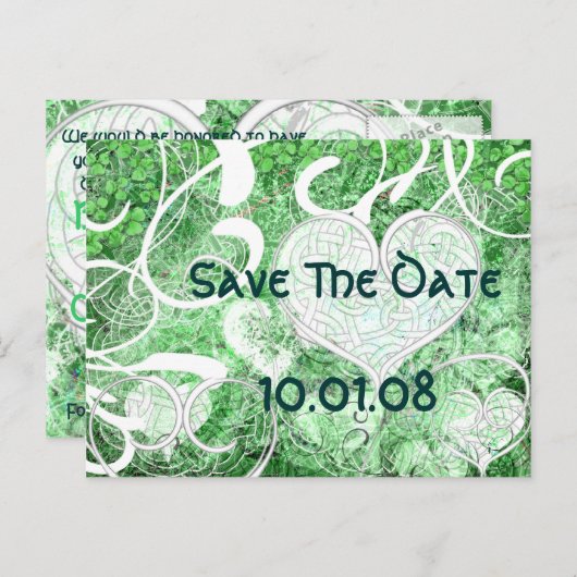 Irish Save the Date Aankondigingskaart (Voorkant / Achterkant)