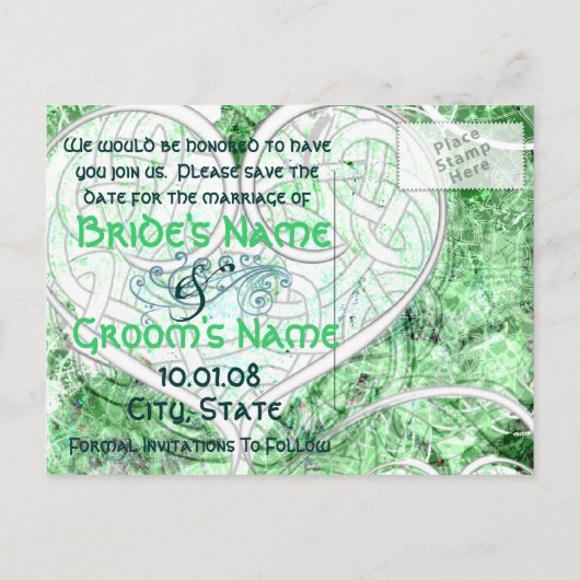 Irish Save the Date Aankondigingskaart (Achterkant)