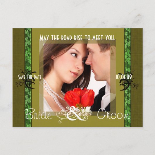 Irish Save the Date with Your Photo Aankondigingskaart (Voorkant)