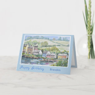 Irish Seaside Town Personalized Birthday Kaart