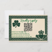 Irish Serenity QR Code Wedding RSVP Kaart (Voorkant)