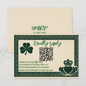 Irish Serenity QR Code Wedding RSVP Kaart (Voorkant / Achterkant)