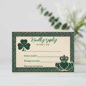 Irish Serenity Wedding RSVP Kaart (Staand voorkant)