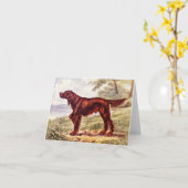 Irish Setter 1900 Illustration of Sporting Dog Kaart (Gele Bloem)