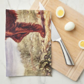 Irish Setter 1900 Illustration of Sporting Dog Theedoek (Quarter Fold)