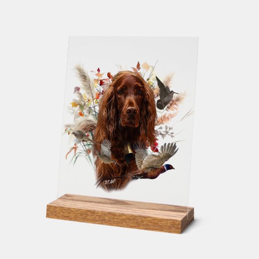 Irish Setter Acryl Bord (Hoek)