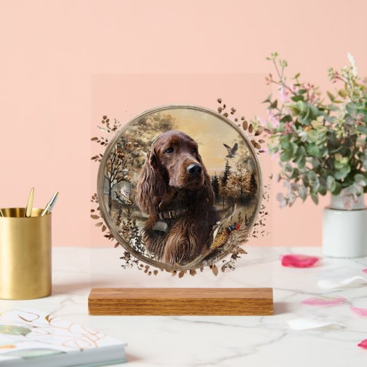 Irish Setter Acryl Bord (Huwelijk)