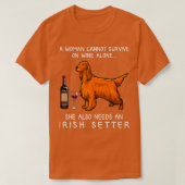 Irish Setter and wine Funny dog T-shirt (Design voorkant)