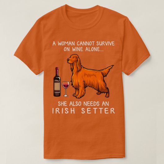 Irish Setter and wine Funny dog T-shirt (Design voorkant)