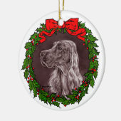 Irish Setter Art van Glenda S. Harlan Keramisch Ornament (Links)