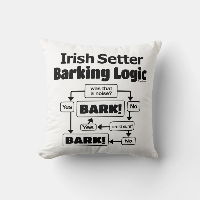 Irish Setter Barking Logic Kussen (Voorkant)