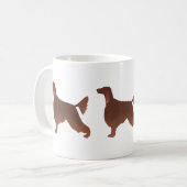 Irish Setter Basic Breed Illustration Silhouette Koffiemok (Voorkant links)