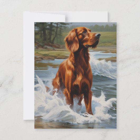 Irish Setter Bedankkaart (Voorkant)