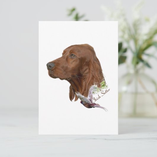 Irish Setter Bedankkaart (Staand voorkant)