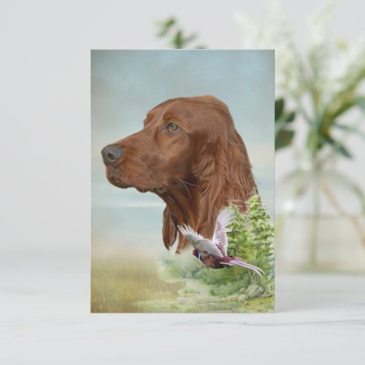 Irish Setter Bedankkaart (Staand voorkant)