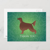 Irish Setter Bedankt Silhouette voor groen Briefkaart (Voorkant / Achterkant)
