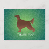 Irish Setter Bedankt Silhouette voor groen Briefkaart (Voorkant)