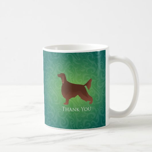 Irish Setter Bedankt Silhouette voor groen Koffiemok (Rechts)