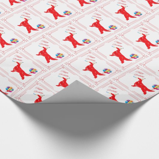 Irish Setter Birthday Cadeaupapier (Hoek)