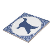 Irish Setter Blue Willow Silhouette Tile Tegeltje (Zijkant)