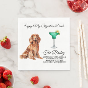 Irish Setter bruiloft handtekening Drink servetten