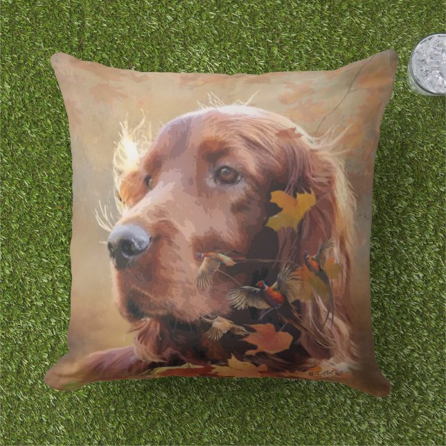 Irish Setter Buitenkussen (Gras)
