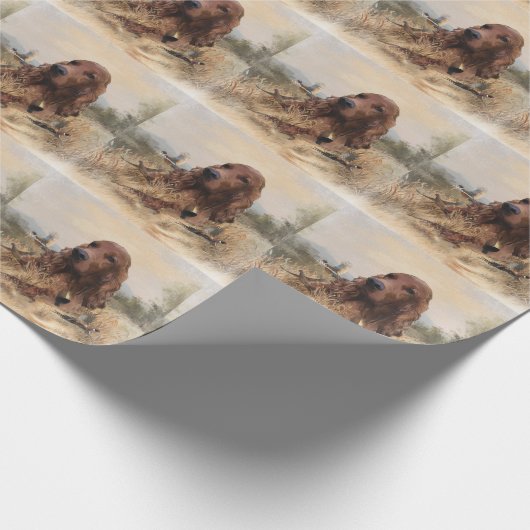 Irish Setter Cadeaupapier (Hoek)