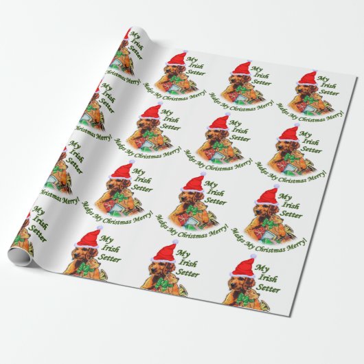 Irish Setter Christmas Cadeaupapier (Uitgerold)
